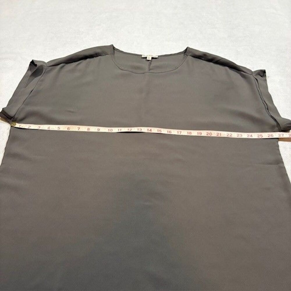 Zenana Outfitters Gray Blouse Women’s 2X Short Sleeve Round Neck Flowy Top - Picture 5 of 8